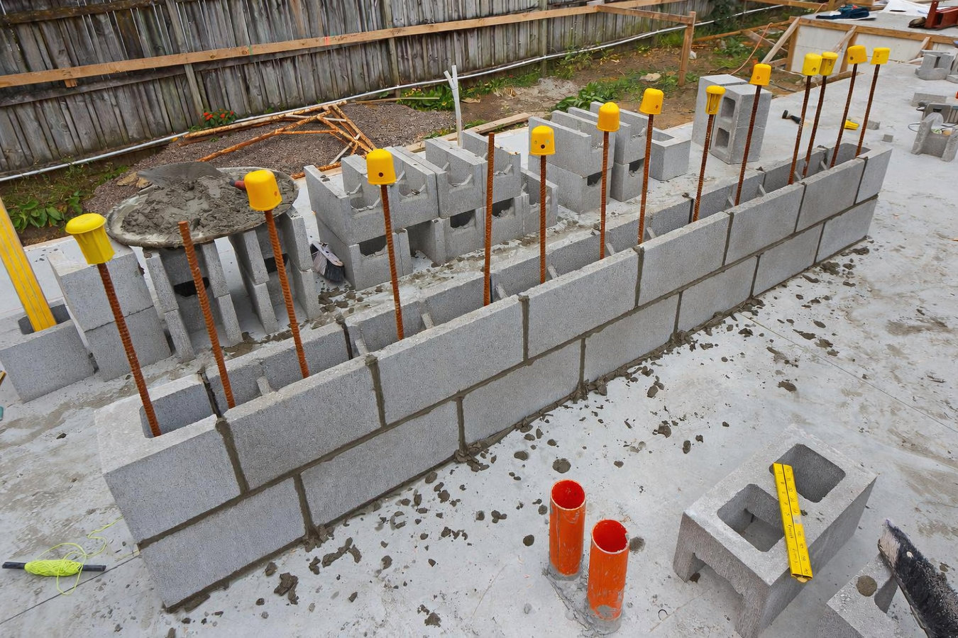 Foundation block wall installation
